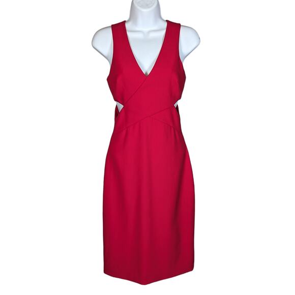 Elizabeth and James Aldridge Cut Out Sheath Dress Red Size 0 - Picture 2 of 16